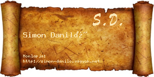 Simon Daniló névjegykártya